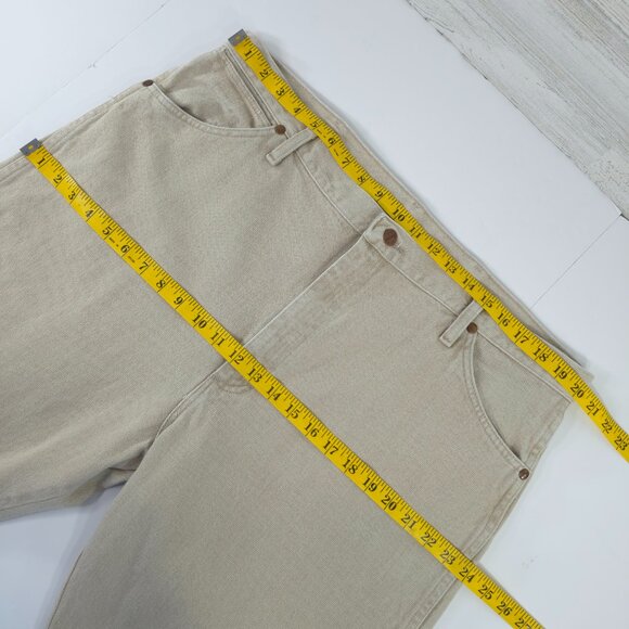 WRANGLER 13MWZTN MEN'S SIZE 40X30 PREWASHED TAN COWBOY CUT ORIGINAL FIT JEANS - Picture 12 of 16